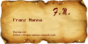 Franz Manna névjegykártya